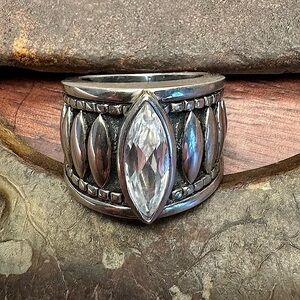 Silpada - RARE Sterling Silver Marguis CZ Ring